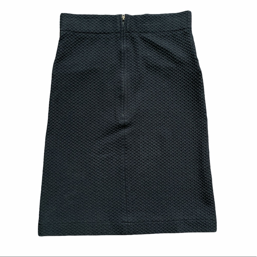 Ganni Black Textured Stretchy High Waisted Skirt - Picture 6 of 8